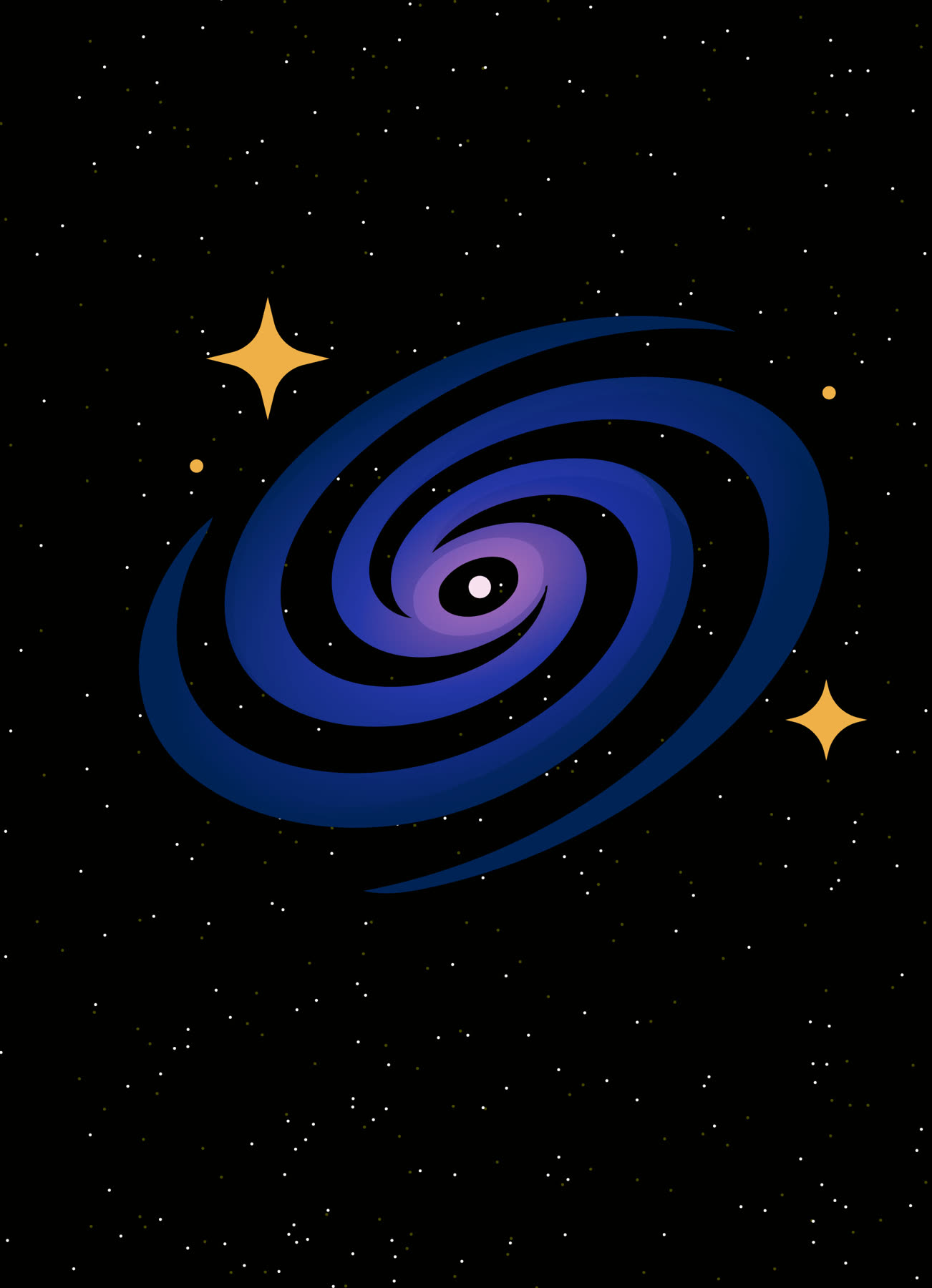 Blue spiral galaxy among stars